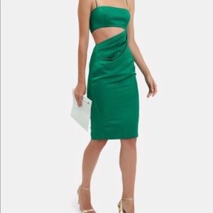 Misha Emerald Green Cut Out Dress. Size 8.